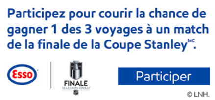 Participez pour courir la chance de gagner 1 des 3 voyages à un match de la finale de la Coupe StanleyMC.
