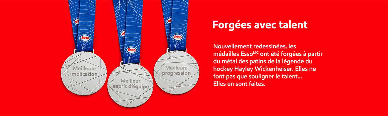 Trois médailles Esso