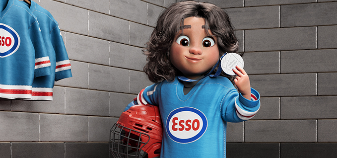 Image d'une jeune fille vêtue d'un chandail de hockey
