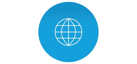 Icône globe bleu