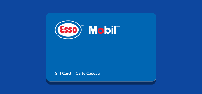 Image of the Esso and Mobil gift card.