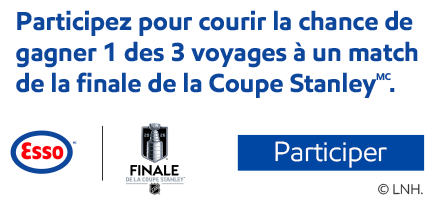 Esso. Dévoués au hockey d’ici. Carburant officiel de la LNHMD  .