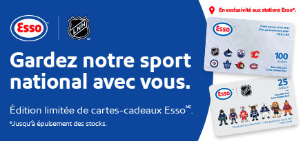Édition limitée de cartes-cadeaux Esso. Jusqu’à épuisement des stocks.