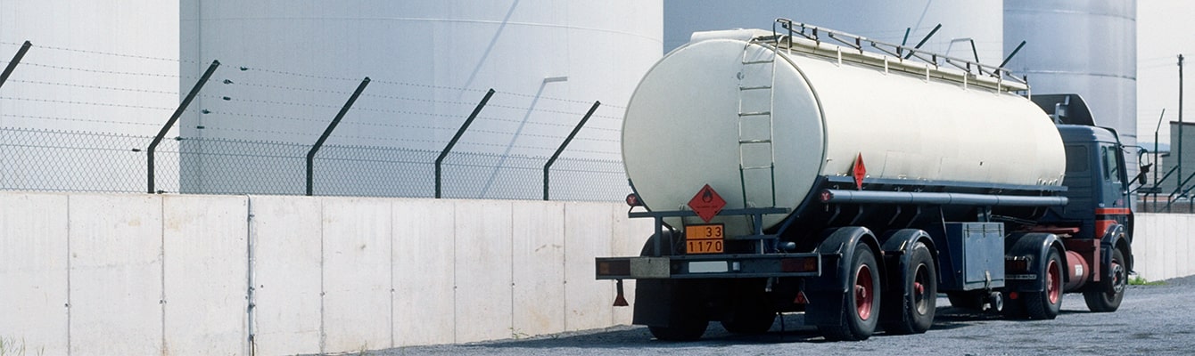 Fuel truck at a terminal.