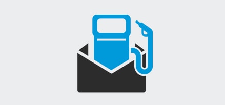 Fuel pump in mail envelope icon