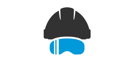 Hard hat and safety goggles icon